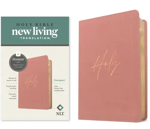 NLT Compact Bible, Filament Enabled (LeatherLike, Holy Dusty Pink, Red Letter)