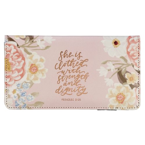 Checkbook Wallet Pink Strength & Dignity Prov. 31:25