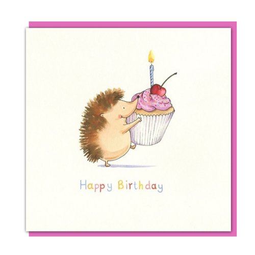 Hedgehog Cupcake Birthday Card