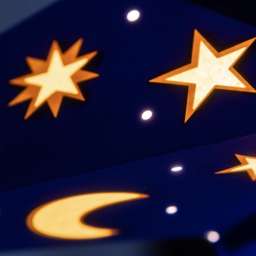 Night Sky: Blue / Yellow Hanging Paper Starlight