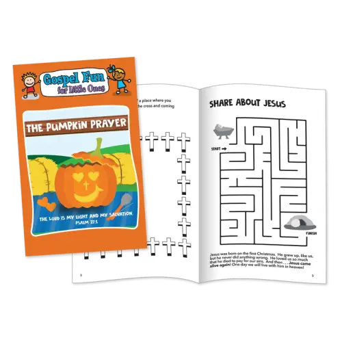 Pumpkin Prayer Activity Books and Gospel Fun For Little Ones (Pack of 12) - Age 3-6