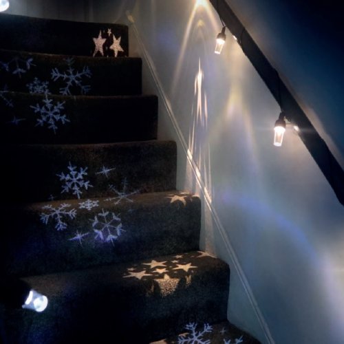 Warm White Star Pattern Projector String Lights