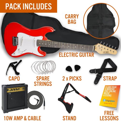 3rd Avenue 3/4 Size Electric Guitar Pack - Red