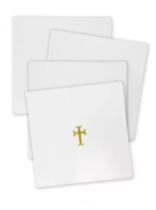 NEW Set of 4 Poly Cotton with Gold Cross