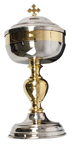 7 1/2" Ciborium in Silver & Gold Finish