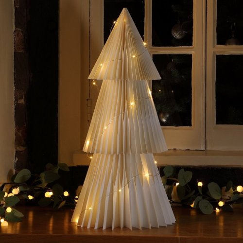 60cm Cream Honeycomb Tree with Warm White LED Lights