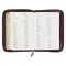 KJV Bible Compact Faux Leather, Burgundy/Saddle Tan w/zipper