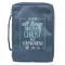 Large "I Can Do All Things" Blue Poly-Canvas Bible Cover - Philippians 4:13