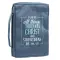 Large "I Can Do All Things" Blue Poly-Canvas Bible Cover - Philippians 4:13