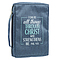 Medium I Can Do all Things Blue Canvas Bible Cover Handle -  Philippians 4:13