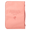 Large He Works All Things Peach Faux Leather Bible Cover With Handle - – Romans 8:28