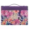 Large Purple Floral Blessed Is The One Faux Leather Fashion Bible Cover - Jeremiah 17:7