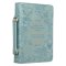 Large I Know The Plans I Have for You, Debossed Floral Teal Design Faux Leather Bible Cover - Jeremiah 29:11