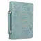 Large I Know The Plans I Have for You, Debossed Floral Teal Design Faux Leather Bible Cover - Jeremiah 29:11