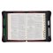 Large Strong and Courageous Merlot Floral Rose Bouquet Faux Leather Bible Cover  - Joshua 1:9