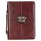 Medium Hope and a Future Chestnut Brown Faux Leather Classic Bible Cover - Jeremiah 29:11