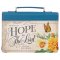 Large Hope in the Lord Vintage Style Vibrant Blue Floral Fashion Bible Cover - Isaiah 40:31