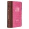 Brown and Berry Pink Faux Leather Giant Print Standard-size King James Version Bible with Thumb Index