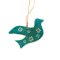 Dove Soapstone Christmas Decoration - Turquoise - Flower