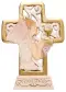 4" Resin Communion Cross for Girls with Gold Highlights