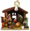 7" Coloured Resin Nativity Set with Wood Stable