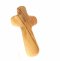 Wide Hand Carved Olive Wood Holding Cross