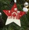 Red Glitter Nativity Scene Star Christmas Decoration