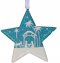 Blue Glitter Nativity Scene Star Christmas Decoration