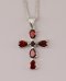 Silver Garnet Cross Pendant