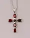 Silver Garnet Cross Pendant