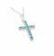 Aqua Swarovski Crystal Cross Pendant