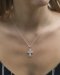 Double Row Swarovski Crystal Cross Pendant