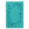 KJV Holy Bible, Standard Size Faux Leather Red Letter Edition - Thumb Index & Ribbon Marker, King James Version, Teal Floral Zipper Closure