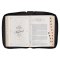 Burgundy and Black Faux Leather King James Version Study Bible with Thumb Index and Zippered Closure