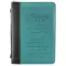 Medium Bible Cover - Serenity Prayer (Aqua) Imitation Leather