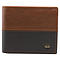 Two-Tone Genuine Leather Wallet with Cross Stud