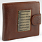 Brown Genuine Leather Wallet w/Brass Inlay - Jeremiah 29:11