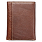 Brown Genuine Leather Tri-Fold Wallet w/Cross