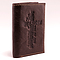 Brown Genuine Leather Tri-Fold Wallet w/Cross