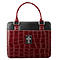 Large Cross Burgundy Croc-Embossed Patent Purse-Style Bible Cover