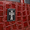 Large Cross Burgundy Croc-Embossed Patent Purse-Style Bible Cover