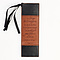 "Strong & Courageous" Two-Tone Faux Leather Pagemarker / Bookmark - Joshua 1:9