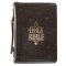 Medium The Holy Bible Dark Brown Faux Leather Classic Bible Cover