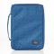 Large Blue Poly-canvas  Large Bible Cover with Ichthus Fish Badge