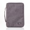 Medium Gray Poly-canvas Bible Cover with Ichthus Fish Badge