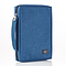 Medium Blue Poly-canvas Bible Cover with Ichthus Fish Badge