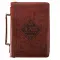 Large "Names of God" Brown Faux Leather Bible Cover