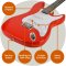 3rd Avenue 4/4 Size Electric Guitar Pack - Red