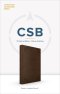 CSB Thinline Bible, Brown LeatherTouch, Value Edition