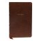 NKJV, Thinline Bible, Leathersoft, Brown, Thumb Indexed, Red Letter, Comfort Print